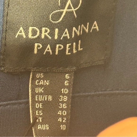 NWT Adriana Papell Deep Blue Beaded Long Gown Size 6 - Picture 8 of 8